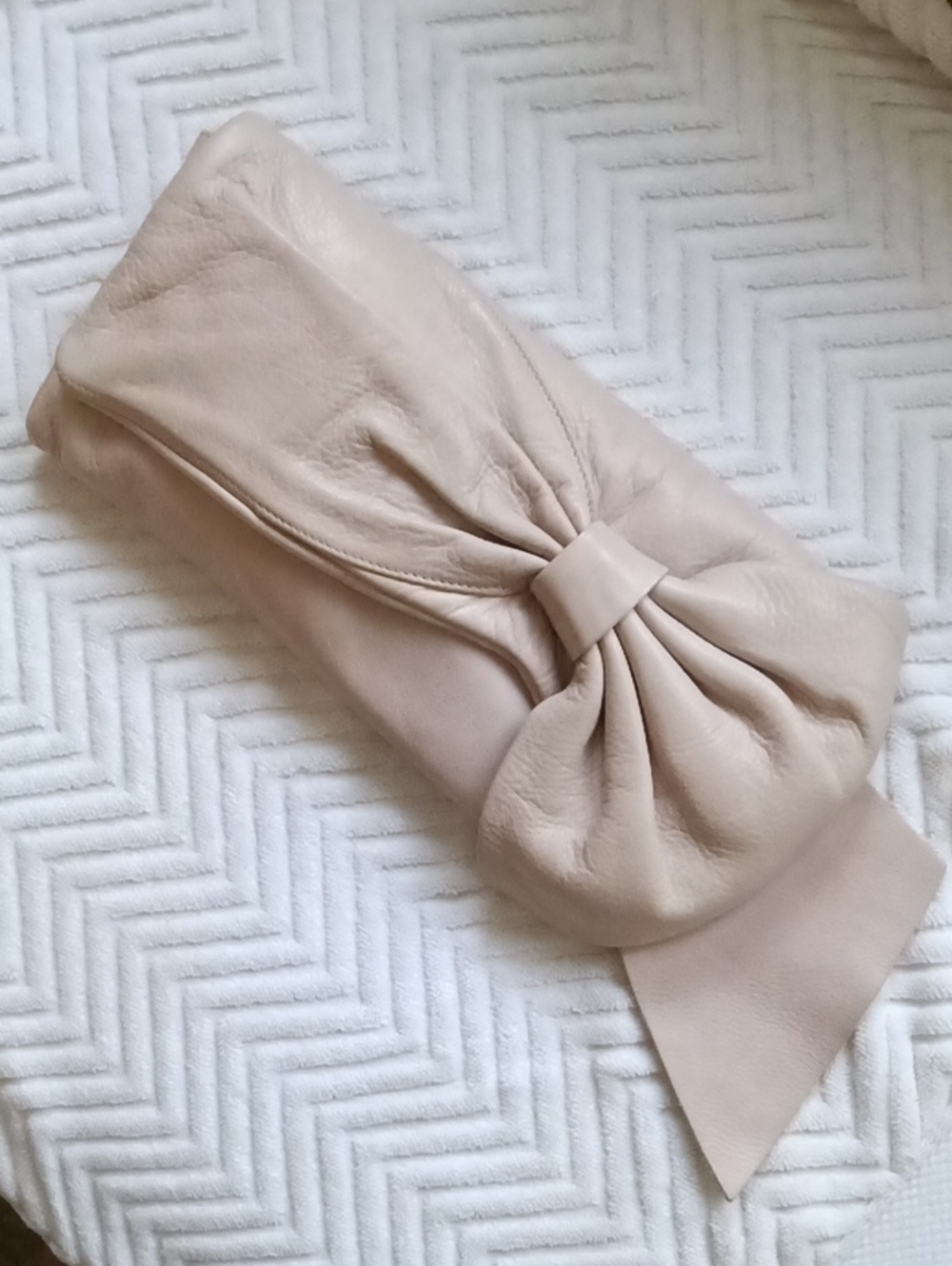 Valentino RED Leather Bow Clutch